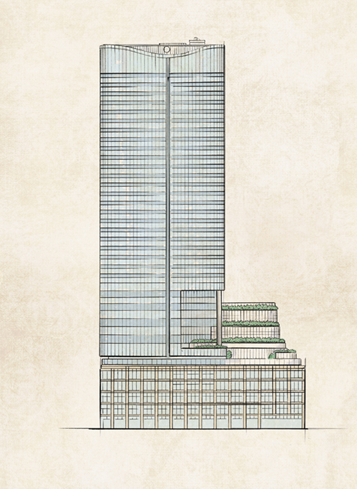 東京ミッドタウン日比谷の建物イラスト