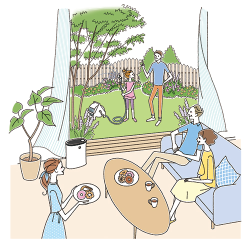 正田えり子が描いた家族のイラスト