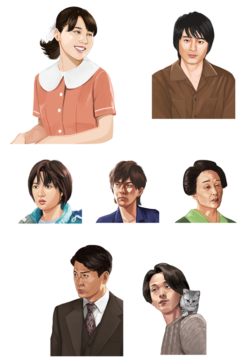 AAAが描いた朝ドラの登場人物のイラスト