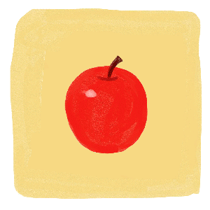 りんごとゴリラのイラスト