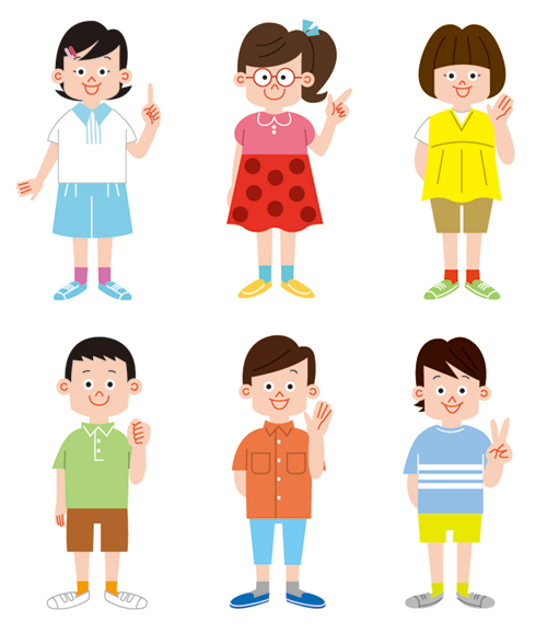 小学4年生の男の子と女の子のイラスト