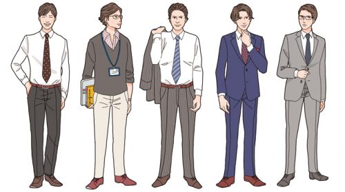 アウトラインのあるタッチの男性イラスト