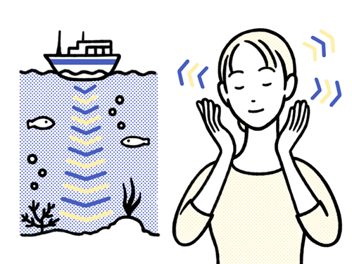 肌への水分浸透と女性のイラスト