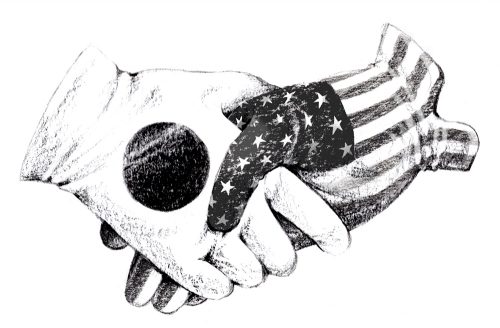 日本とアメリカの握手