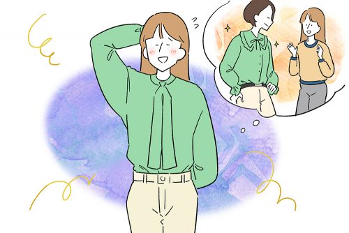 おしゃれな女性の会話シーンイラスト