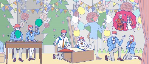 高校生の学園祭のイメージイラスト