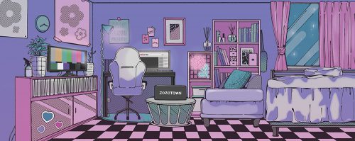 z世代の女性の部屋のイラスト